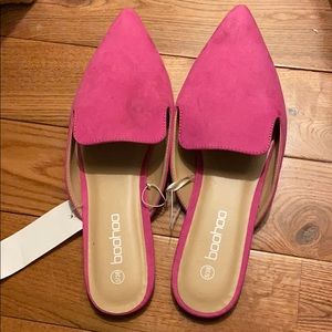 Boohoo Pink Slip On Shoes